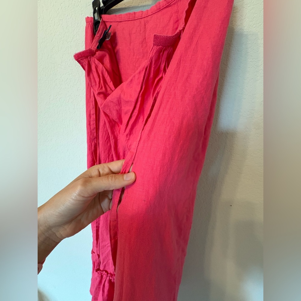 Vintage GAP Pink Linen Ruffled Trumpet Maxi Skirt Size 0 - Picture 5 of 9